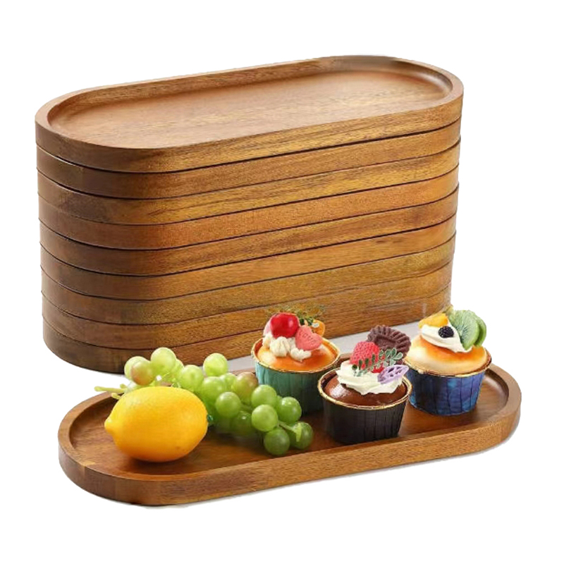 Japanese Snacks - Geschirr, Massivholz, Lebensmitteltablett, rund, rechteckig, Dessertteller,