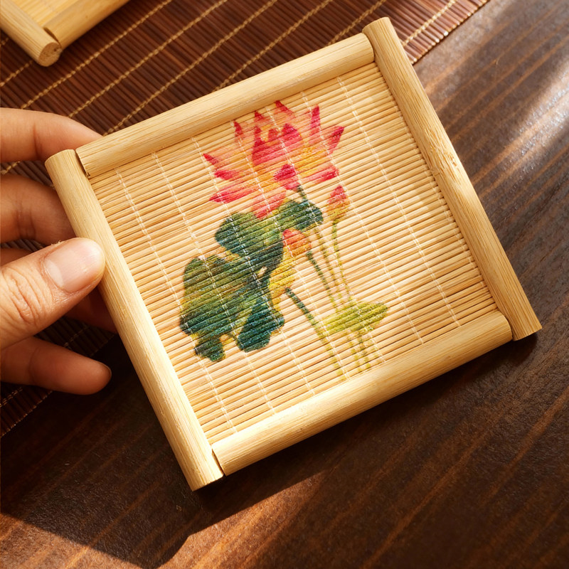 Japanese Tea - Set aus 5 natürlichen Bambus-Untersetzer für