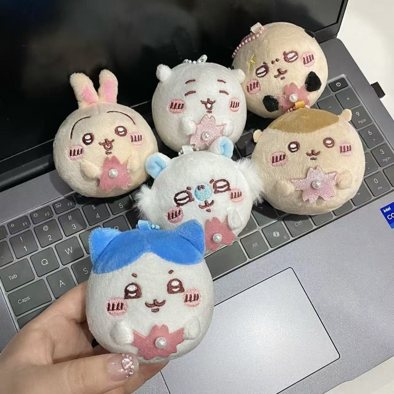 Japanese Fan - Sakura-Serie Plüsch-Schlüsselanhänger Niedlicher Runder Usagi Hachiware